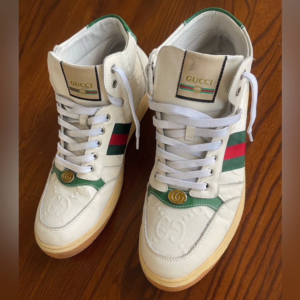 Gucci high top sneakers white size EU 45